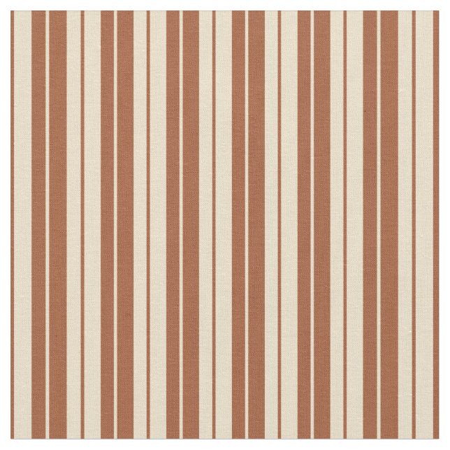 Sienna and Tan Striped Pattern Fabric (Close Up)