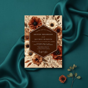 Sienna Anemone Autumn Romance Wedding Invitation