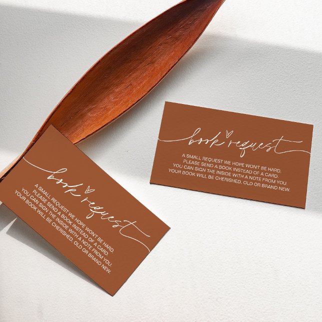 SIENNA Baby Shower Book Request Insert Terracotta (Creator Uploaded)