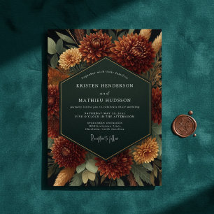 Sienna Bloom Autumn Romance Wedding Invitation