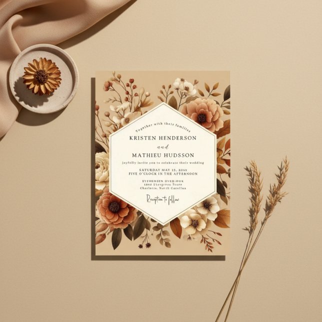 Sienna Bloom Rustic Wedding Invitation (Creator Uploaded)