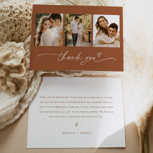 SIENNA Bohemian Photo Wedding Thank You Card