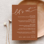 SIENNA Bohemian Wedding Dinner Menu 5x7 Invitation<br><div class="desc">The Sienna Collection perfectly captures the essence of a bohemian, rustic, western or desert celebration. The collection features a modern script font that lends a touch of elegance and sophistication to the warm terracotta hues used throughout the collection. This collection is perfect for anyone who wants to convey a sense...</div>