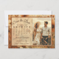 Sienna Boho Floral Medley Calendar & Photo Wedding
