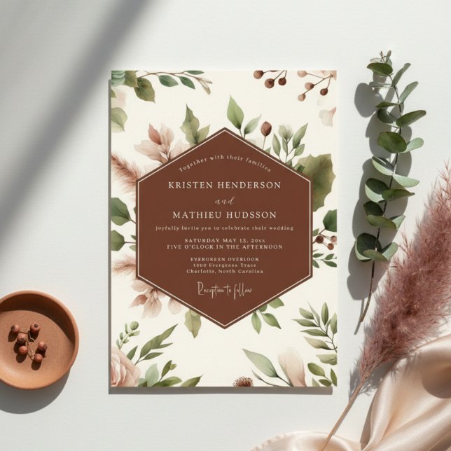 Sienna Botanical Romance Wedding Invitation (Creator Uploaded)