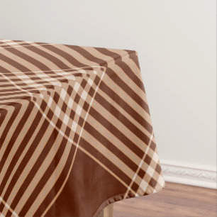 Sienna Brown And White Plaid Tablecloth