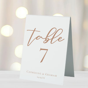 Sienna Brown Script Minimalist Custom Wedding