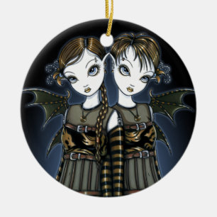 "Sienna & Celeste" Dragon Gemini Twin Fae Ornament