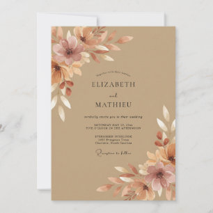 Sienna Floral Autumn Wedding Invitation