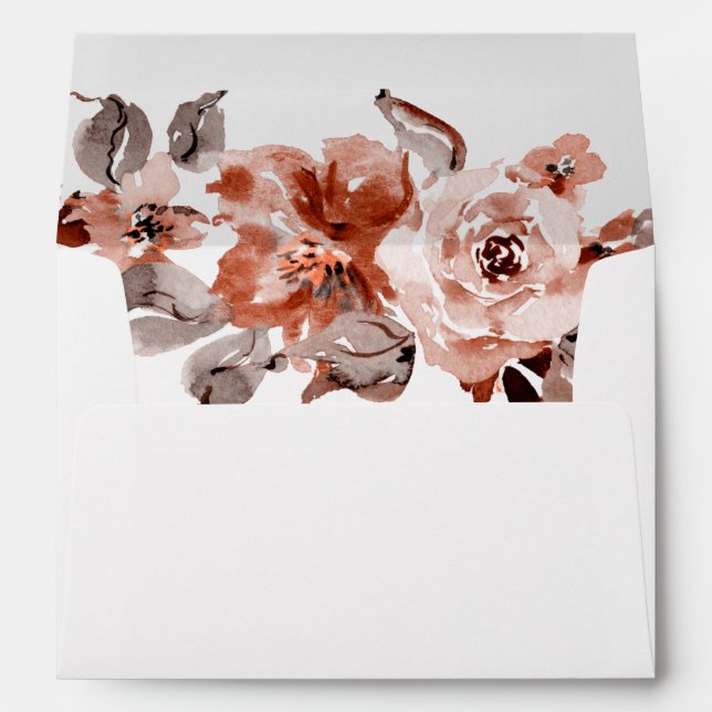 Sienna Floral Wedding Invitation Envelope (Back (Bottom))