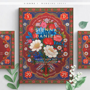 SIENNA I - Colourful Floral Wedding Invitation