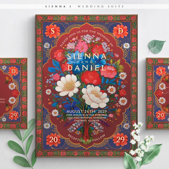 SIENNA I - Colourful Floral Wedding Invitation (Creator Uploaded)