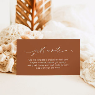 SIENNA Just a Note Enclosure Card Boho Terracotta