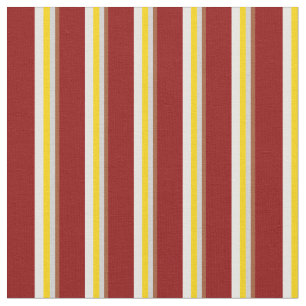 Sienna, Light Grey, Yellow, White & Dark Red Fabric
