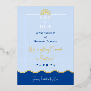 SIENNA Modern Destination Gold Foil Invitation