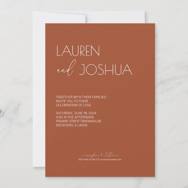 Sienna • Modern Minimalist Script Wedding Invitation (Front)