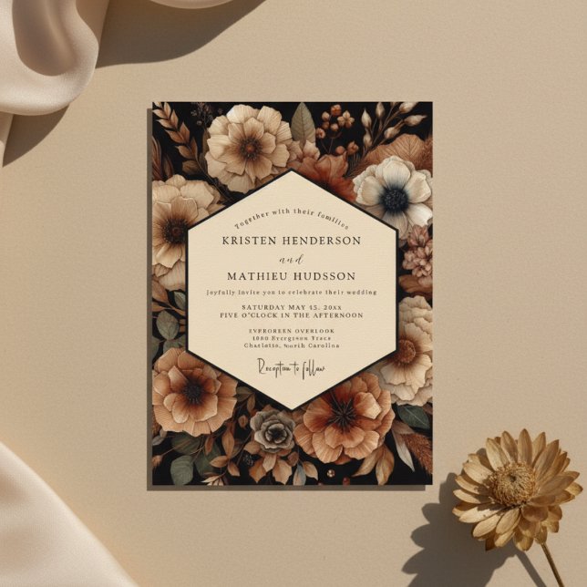 Sienna Moody Botanical Romance Wedding Invitation (Creator Uploaded)
