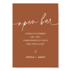 SIENNA Open Bar Wedding Sign