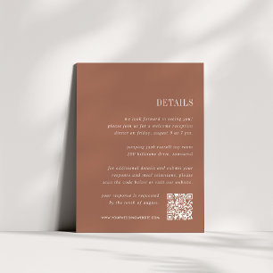 Sienna Rust All-in-One Wedding Details Enclosure Card