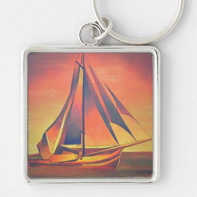 Sienna Sails at Sunset Key Ring (Front)