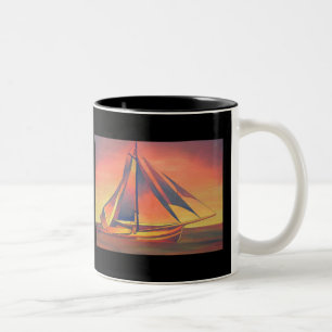 Sienna Sails at Sunset Two-Tone Coffee Mug