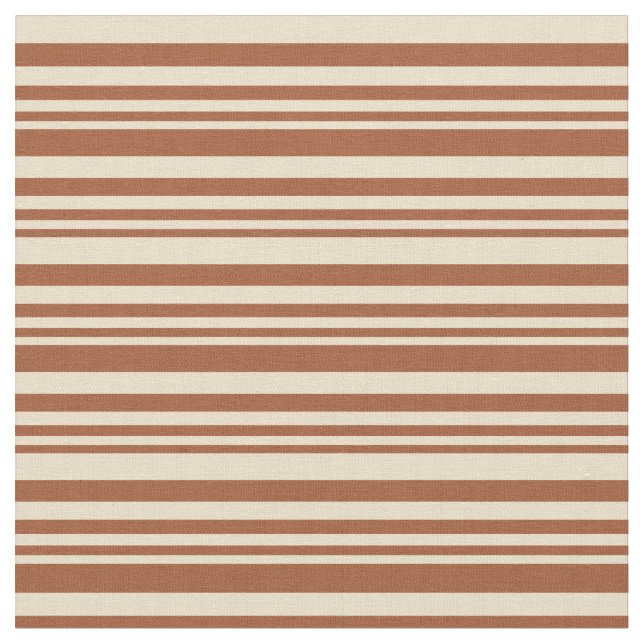 Sienna & Tan Coloured Lines Pattern Fabric (Close Up)