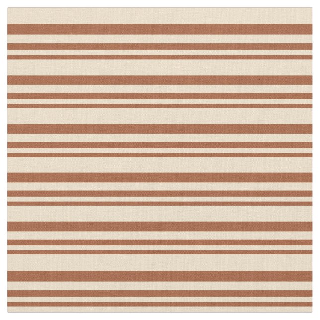 Sienna & Tan Stripes/Lines Pattern Fabric (Close Up)