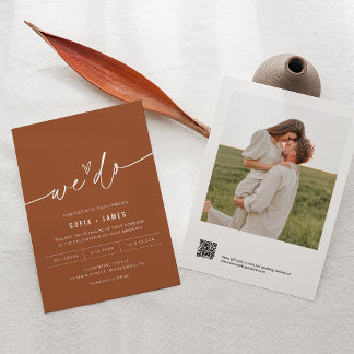 SIENNA Terracotta We Do Wedding Invitation