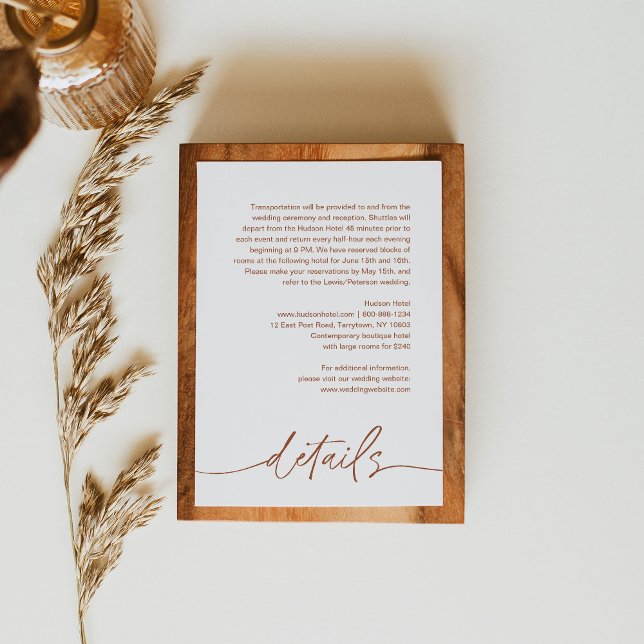 SIENNA Terracotta Wedding Details Enclosure Card (Creator Uploaded)