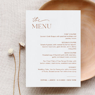 SIENNA Wedding Dinner Menu 5x7 Card