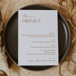 SIENNA Wedding Drink Menu 5x7 Card<br><div class="desc">The Sienna Collection perfectly captures the essence of a bohemian, rustic, western or desert celebration. The collection features a modern script font that lends a touch of elegance and sophistication to the warm terracotta hues used throughout the collection. This collection is perfect for anyone who wants to convey a sense...</div>