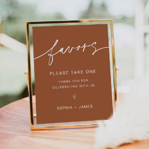SIENNA Wedding Favours Sign - Terracotta Bohemian