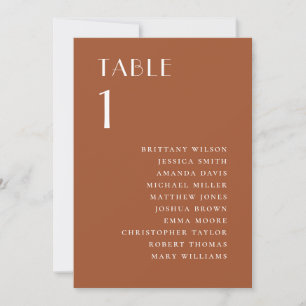 Sienna Wedding Seating Chart   Fall Terracotta Invitation