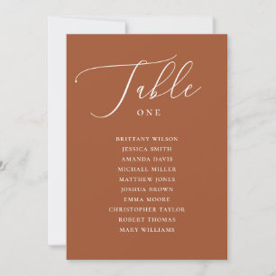 Sienna Wedding Seating Chart   Terracotta Brown Invitation