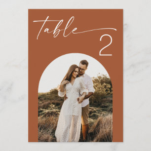 Sienna Wedding Terracotta Photo Table Number