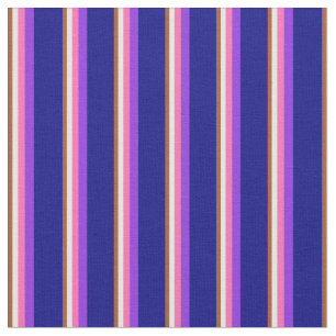 Sienna, White, Hot Pink, Purple & Blue Lines Fabric