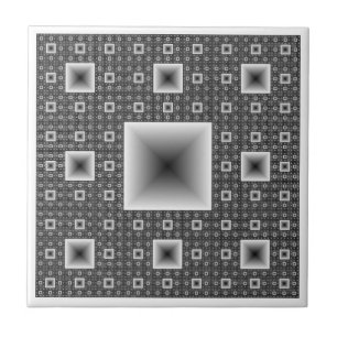 Sierpiński Carpet fractal Ceramic Tile