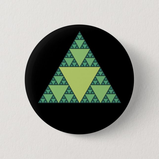 Sierpinski Triangle in shades of Green 6 Cm Round Badge (Front)