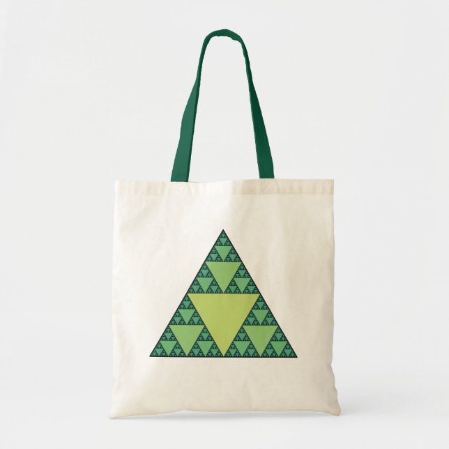 Sierpinski Triangle in shades of Green Tote Bag (Front)