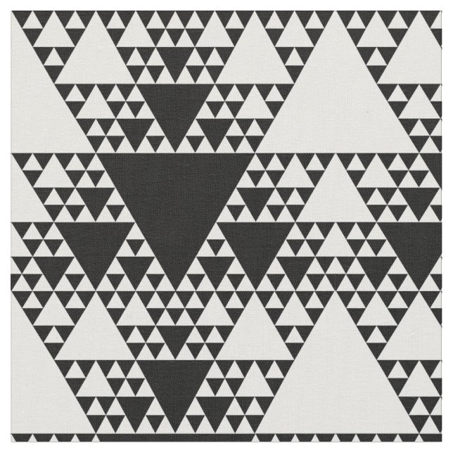 Sierpinski Triangles - Black and White Fabric (Close Up)