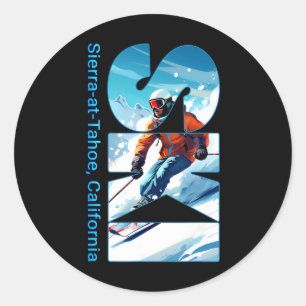 Sierra-at-tahoe Cool Skiing Vacation Ski Outdoor S Classic Round Sticker