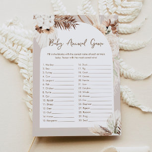 SIERRA Boho Baby Animal Baby Shower Game Card