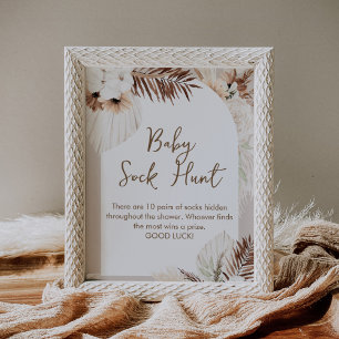 SIERRA Boho Baby Sock Hunt Baby Shower Game Sign