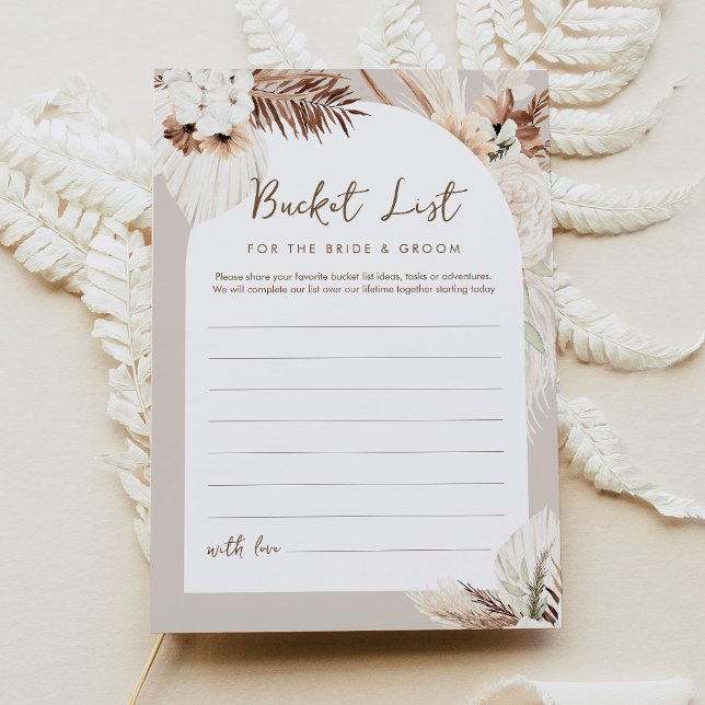 SIERRA Boho Bucket List Bridal Shower Game Card (Creator Uploaded)