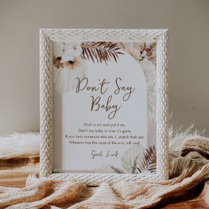 SIERRA Boho Don't Say Baby Game Sign