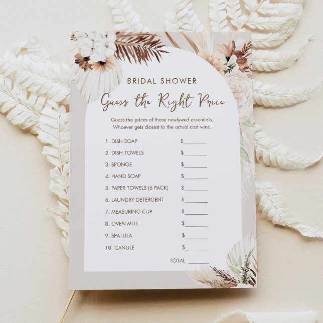 SIERRA Boho Guess the Price Bridal Shower Game Invitation (Creator Uploaded)