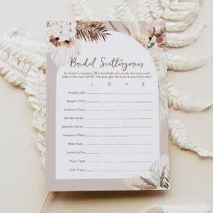 SIERRA Boho Scattergories Bridal Shower Game Card