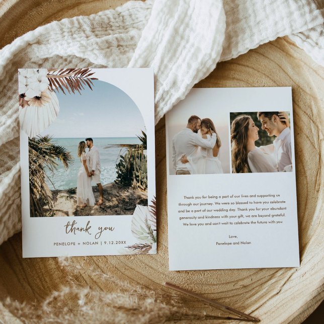SIERRA Boho Wedding Photo Thank You Card (Creator Uploaded)