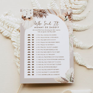 SIERRA Boho Who Said It Mummy Daddy Baby Game Card