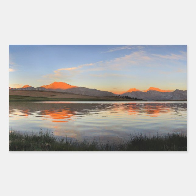 Sierra Crest Sunset - John Muir Trail Rectangular Sticker (Front)